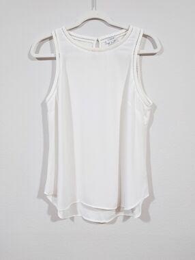 J.Crew Sleeveless Blouse Size 8 White Minimalist Flowy Top